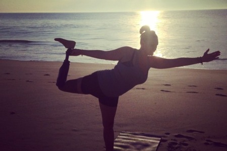 Yoga practice on the beach - Brooke Artesi